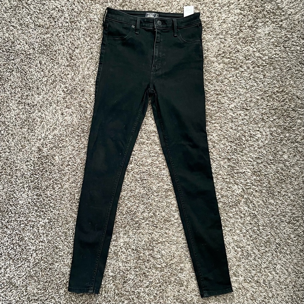 Abercrombie Simone High Rise Jean Legging Black Jeggings size 27 Regular